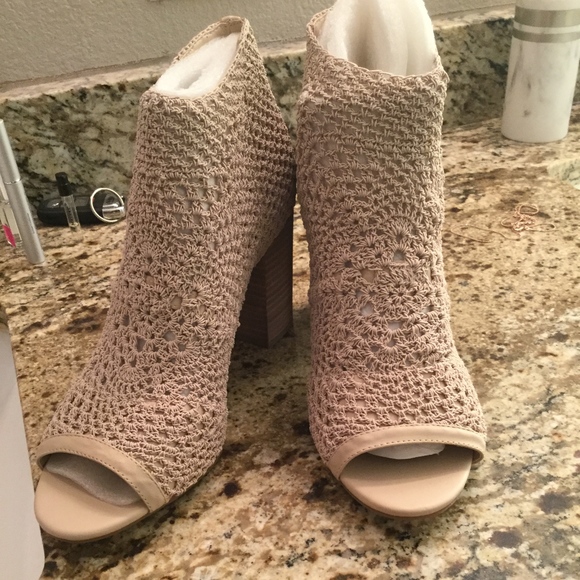 Jessica Simpson Shoes - Jessica Simpson crochet peep toe booties 10